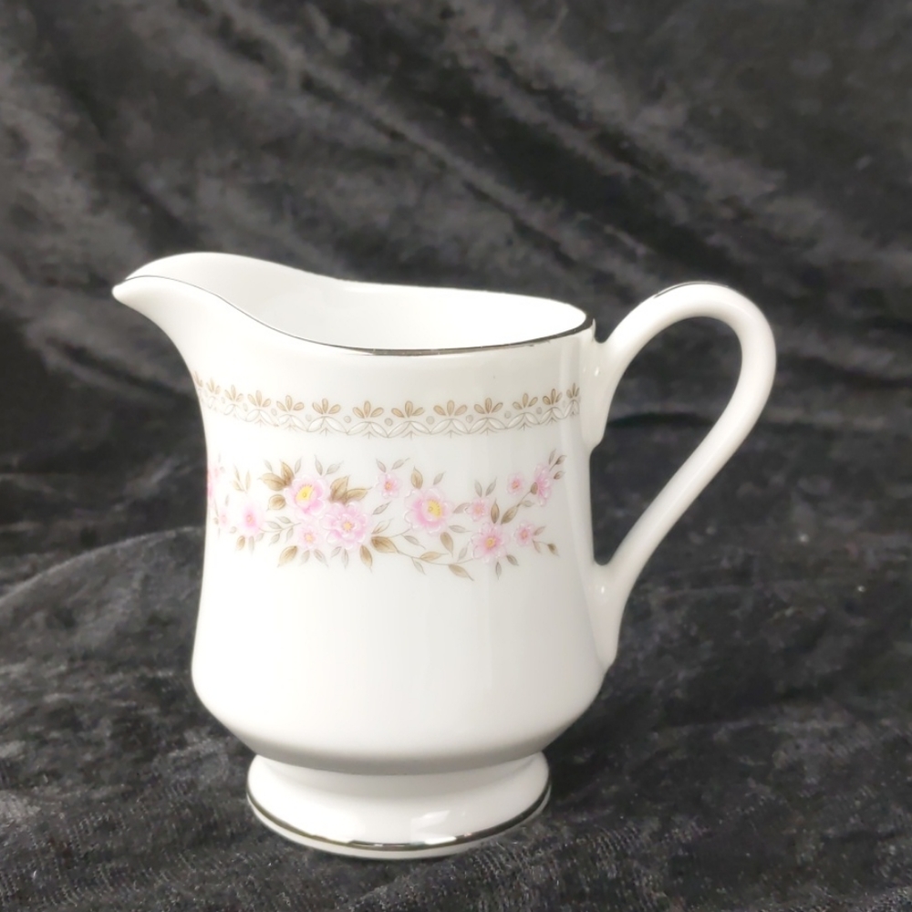 Alexandria diamond china pink floral creamer